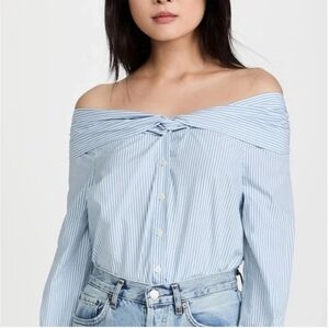 Jonathan Simkhai Striped Off-Shoulder Blouse